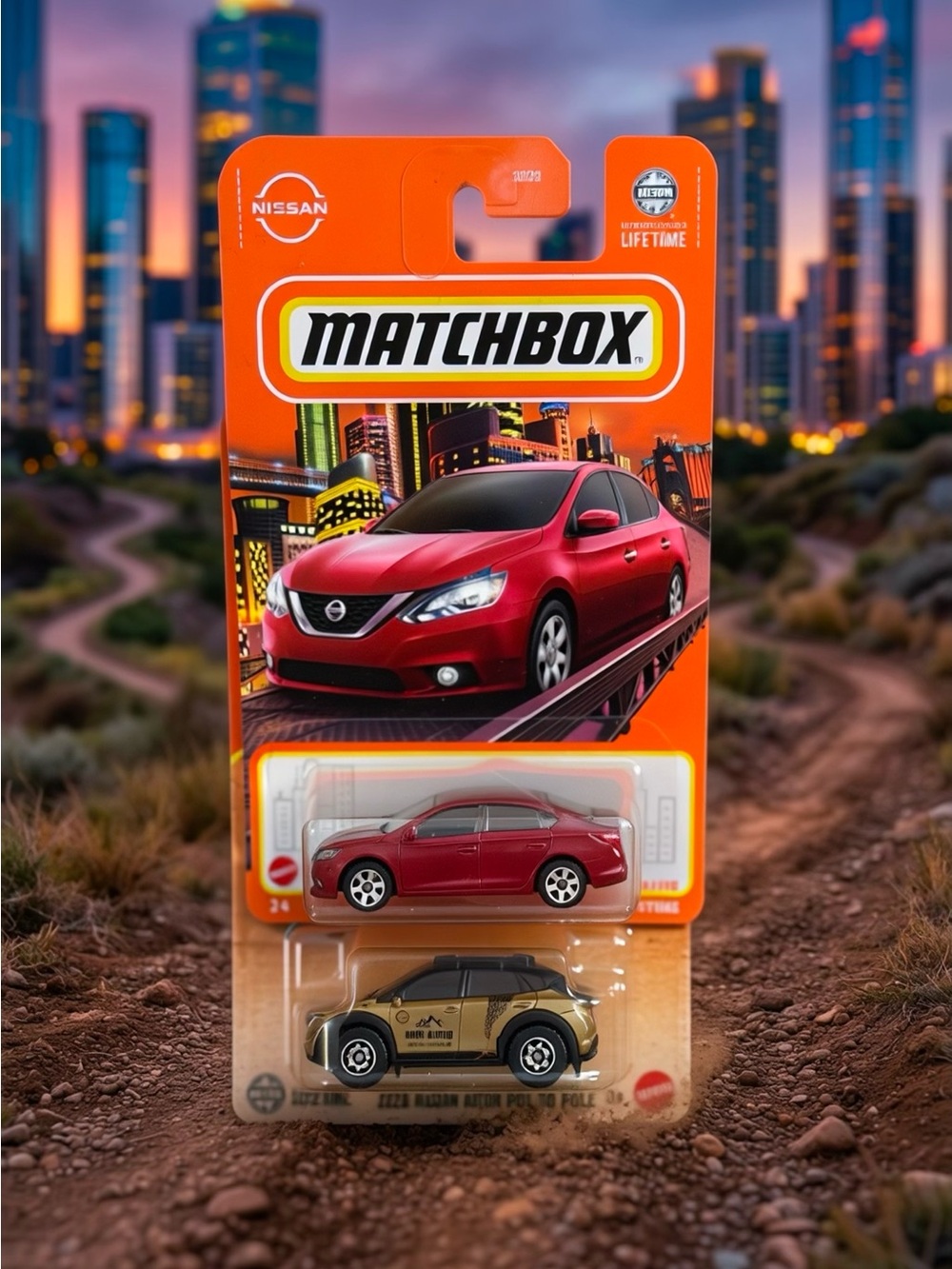 Matchbox Two-Pack Toy Cars - Red Sedan & Gold SUV